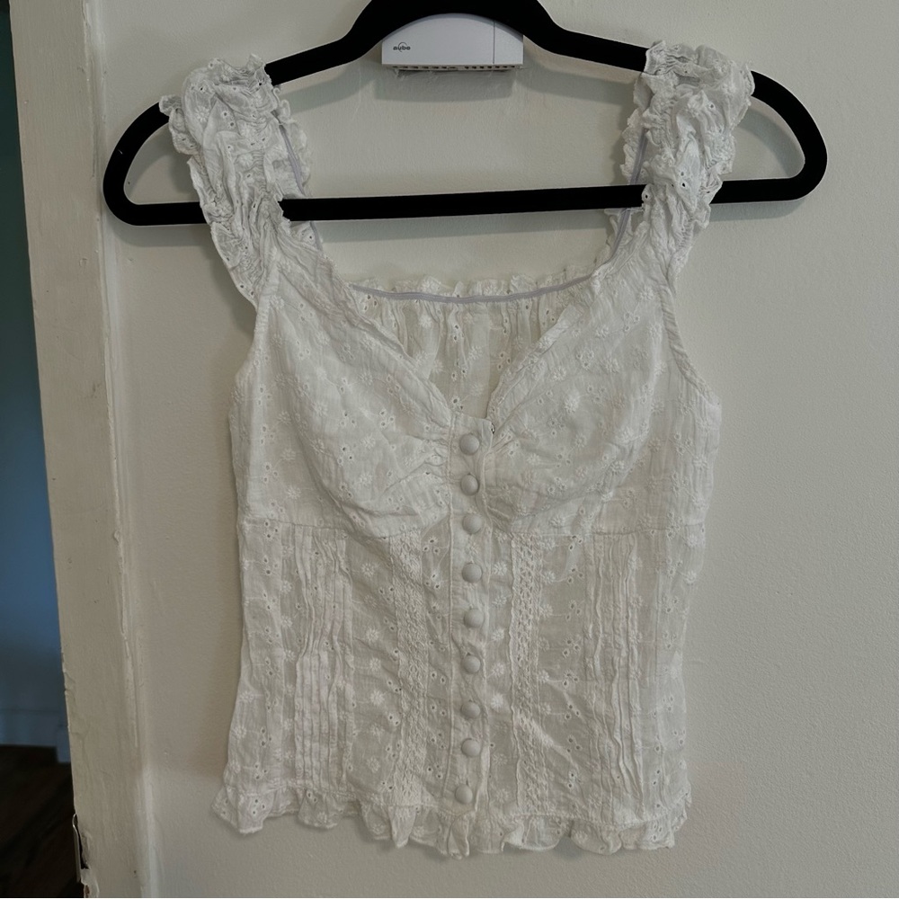 White Eyelet Lace Blouse
